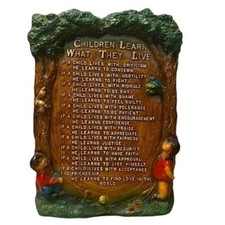 Vintage Hand Painted "Children Learn What They Live" Art