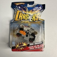 2007 Hot Wheels Crashers Side Flipping SKULL CRUSHERS Gray Variant w/Red 5 Spoke