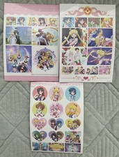 RARE Sailor Moon Stickers UNCUT Anime Manga 3pc