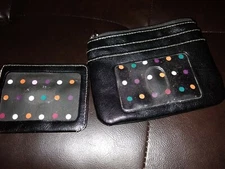 Womens Wallet Black card slots, ID slots, key slots, and key ring