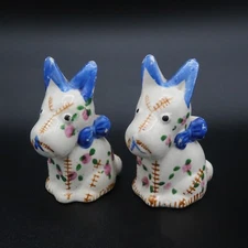 Vintage Calico Scottie Westie Dog Salt Pepper Shakers Set Kitsch Kitchen Japan