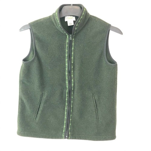 TALBOTS Vest Womens Small Fleece Loden 
