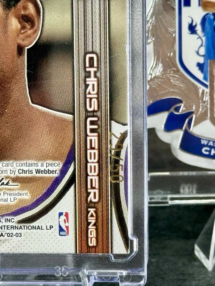 Chris Webber 3-card-lot: SSP, Game Worn, And Serial #d Cards. Kings - Image 4 of 4
