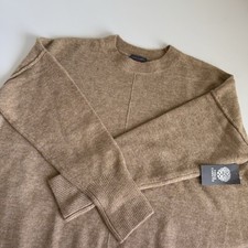 Vince Camuto Womens Beige Long Sleeve Crew Neck Pullover Sweater Size Medium NWT