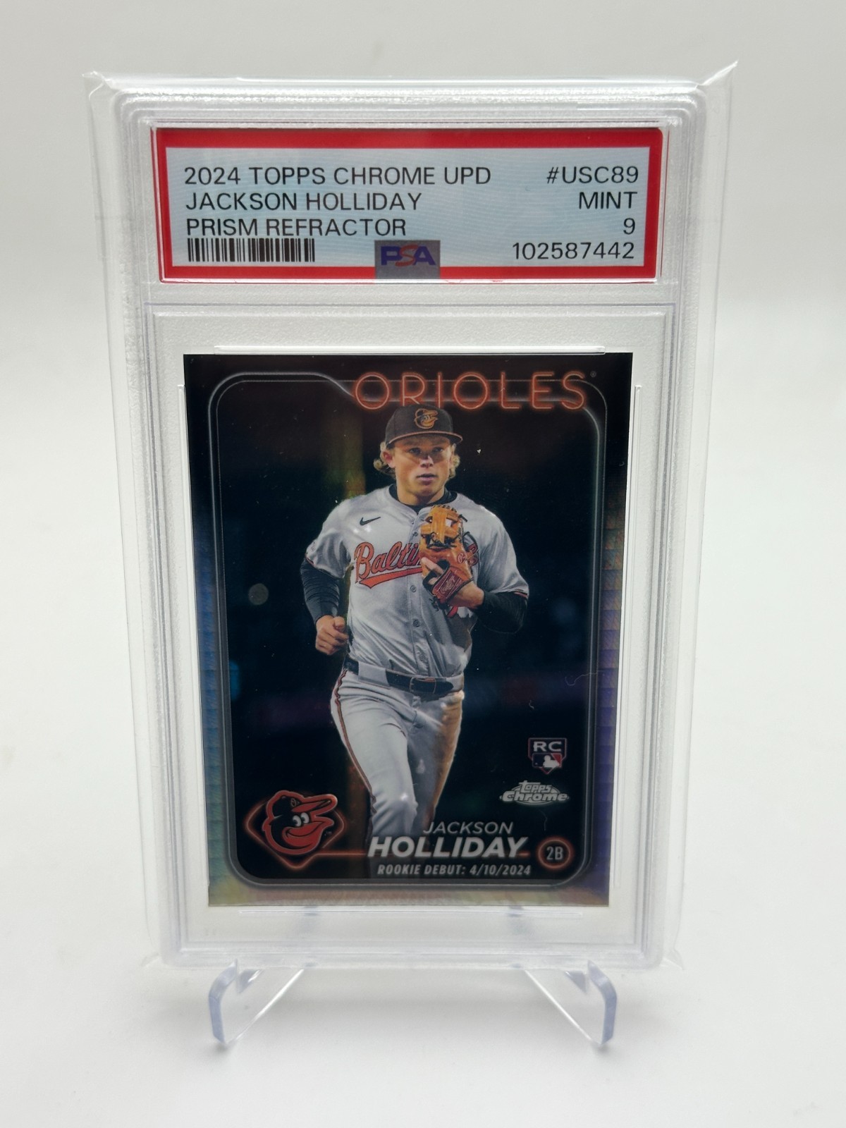 2024 Topps Chrome Update - Jackson Holliday RC #USC89 Prism Refractor PSA 9