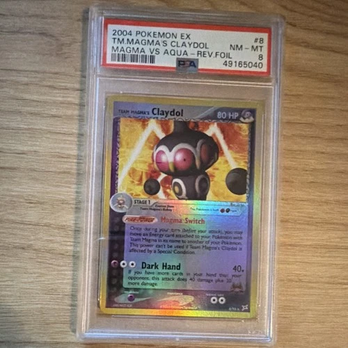 Pokémon TCG Team Magma's Claydol Team Magma vs Aqua 8/95 Reverse Holo Rare PSA 8