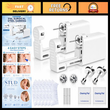 Ear Piercing Kit Disposable Ear Piercing Gun Kit with Sterile CZ Studs, Painless
