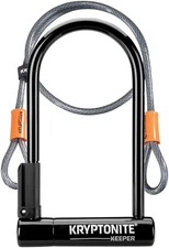 Kryptonite Keeper U-Lock 4 x 8" Keyed Black Includes 4' Cable and Bracket
