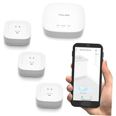  Smart Home Starter Kit: Hub & Water Leak Sensor 4 with 105dB Audio Alarm 3 