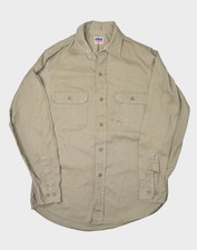 Vintage Penneys Shirt Mens Medium Khaki Big Mac Sanforized Workwear Vat Dyed