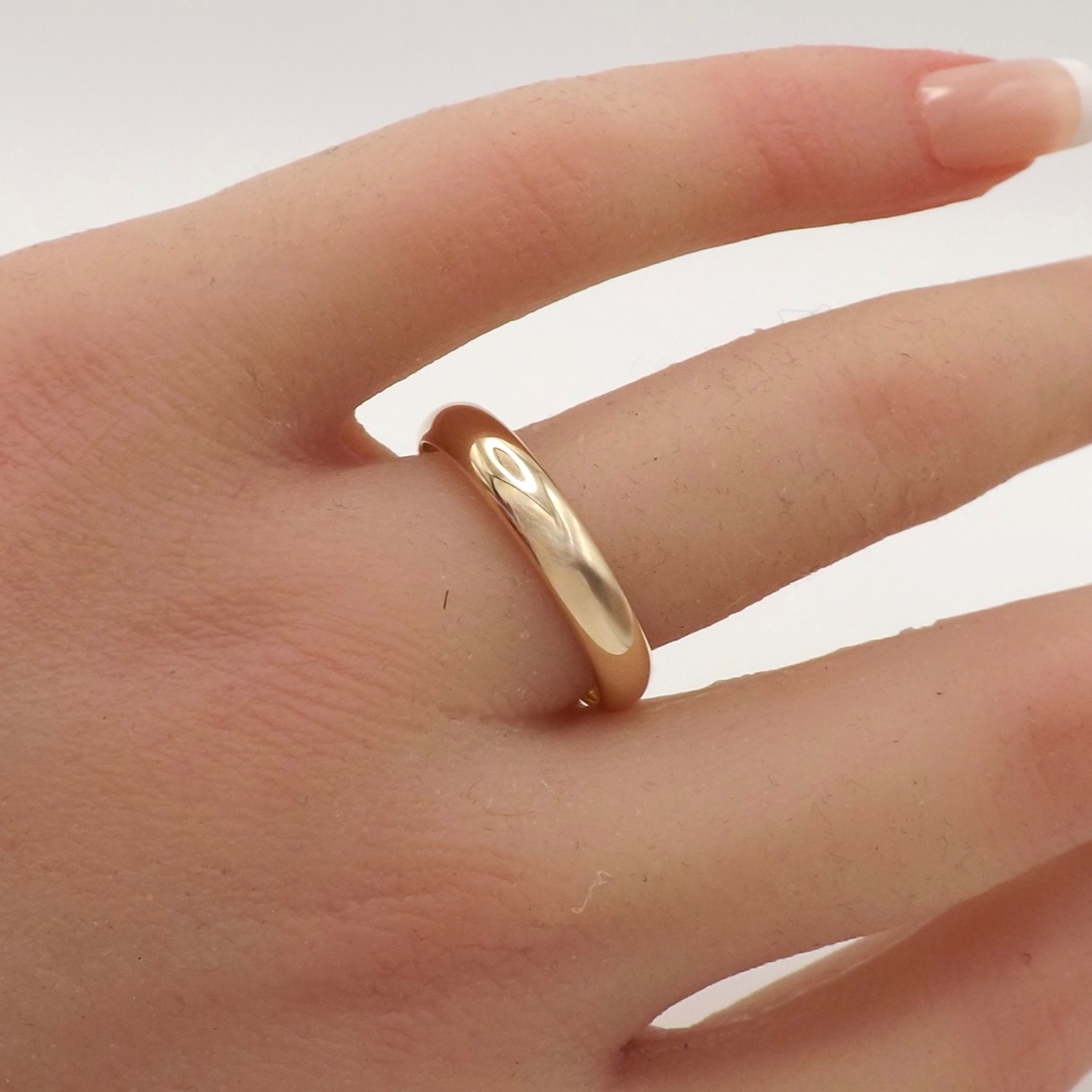 Solid 10k Gold Half Round Plain Wedding Band Ring… - image 4