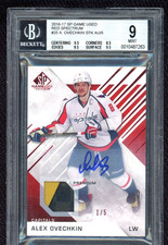 ALEX OVECHKIN AUTO 2016 UD UPPER DECK SP GAME USED CARD RED SPECTRUM #1/5 BGS 9