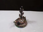 Fenton Amethyst Carnival Glass Turtle Paperweight Ring Holder Figurine