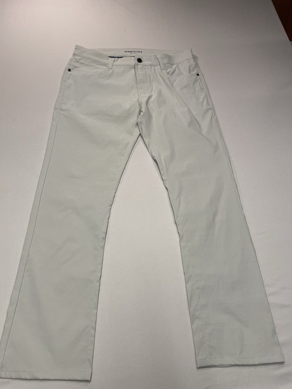 Kenneth Cole 34 x 30 Reaction Men's Ivory Cotton Woven Pants 