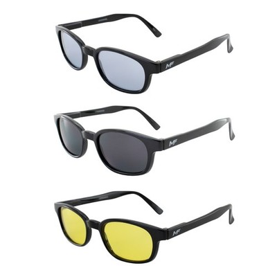 3 Pairs MF Lockdown Motorcycle Sunglasses Black Frames Smoke Yellow Blue Lenses