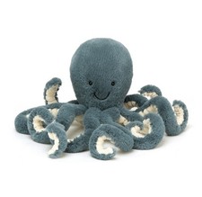 Jellycat Storm Octopus 18" Huge Stuffed Animal Blue Cream Tentacles No Tag EUC