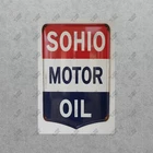 Vintage Sohio Motor Oil Metal Sign Gas Station Advertising Automotive #244221