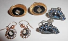 Estate Vintage Lot of Earrings Costume Rhinestones Cameo Coro Old Jewelry A18