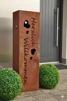 "Edelrost DekosäUle \"Herzlich Willkommen\""