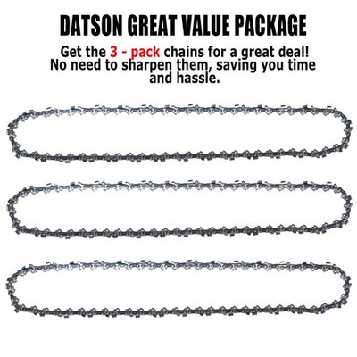 3-PACK 16'' For POULAN Chainsaw Chain Blade *FULL CHISEL* 56dl 3/8LP 050