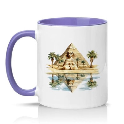 Ancient Egypt Unisex 11 Unzen Keramiktasse Sphinx Pyramide Reisegeschenk für Sie & Ihn