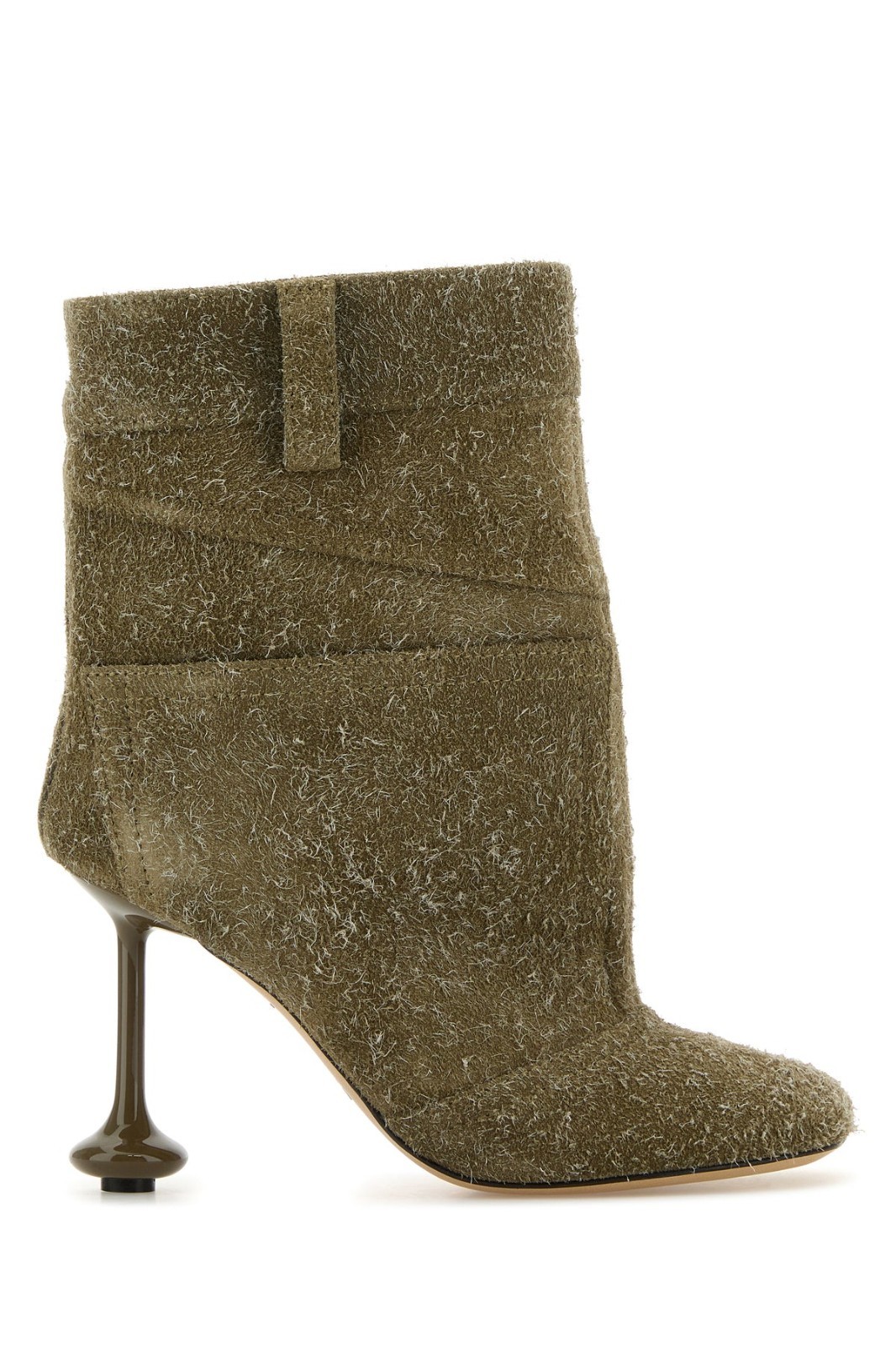 LOEWE Toy Panta Green Suede 95mm Heel Ankle Boots New & Authentic