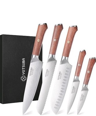 5PCS Kitchen Knives Set,Kitchen Knife Set,German High Carbon Stainless Steel ...