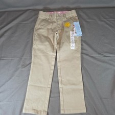 Cat  Jack Girls Straight School Uniform Pants Beige Reinforced Knee Size 5 NWT