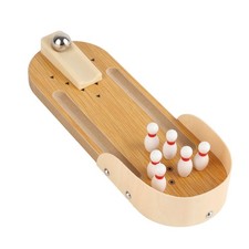 C-Desktop Bowling Game Set Wooden Mini Tabletop Bowling Set For Indoor Kids And