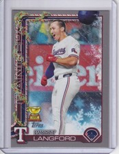 2025 Topps Holiday Wyatt Langford Silver Glitter #H87 - Texas Rangers