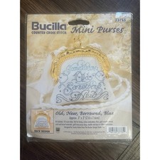 1997 Bucilla Mini Purse Counted Cross Stitch Kit Old New Borrowed Blue Wedding