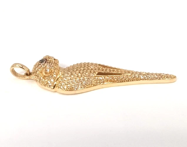 (MA2) Colgante Unisex Oro Amarillo 14k 5.2 Gramos Circonita Cúbica "Pantera" 2" Foto 3 de 4