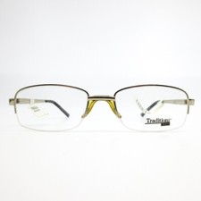 Traditions OW 04 Col 70 Eyeglasses Frames silver rectangle Half Rim 55-19-135