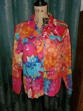 CHOICES BEAUTIFUL BRIGHT COLORED BEAD  SEQUIN JACKET LADIES SZ: Large - C