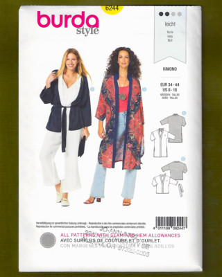 Loose Fit Kimono Sewing Pattern-Easy to Sew Top or Robe (Sizes 8-18) Burda 6244