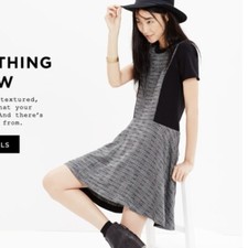 Madewell Textured Tribune dress black/gray size 4