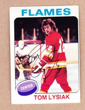 Tom Lysiak (DEC)  signed 1975-76 Topps card #230-Atlanta Flames