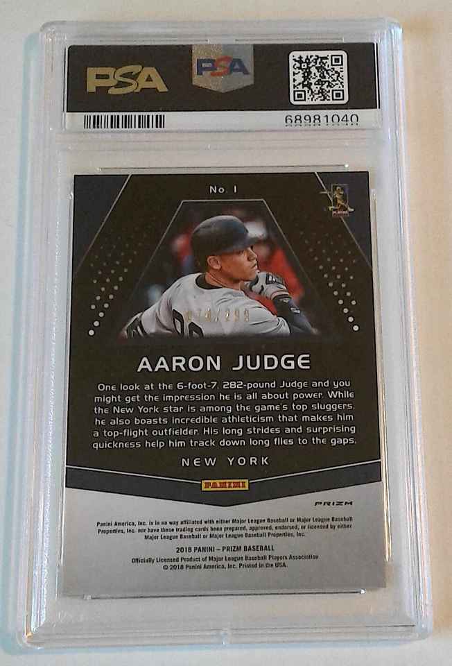 ARRON JUDGE PSA 7  2018 PANINI CHRONICLES #1 HYPER-PRIZM 74/299 #68981040 - Image 2 of 2
