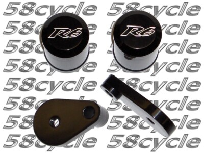 03-05 R6 Limited Ed. NO CUT Black Frame Sliders Savers Crash Protectors -R6 Logo