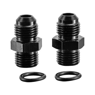 2Pcs 6AN Male Flare to 6AN ORB O-ring Fuel Pump Rail Adapter Fitting Aluminum
