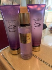 Victoria  s Secret Set of 3 LOVE SPELL Shimmer Lotion/Shimmer Mist/Lotion Set NWT