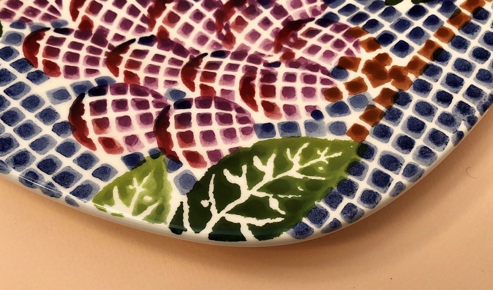 La Ceramica VBC Mosaic Fruit Pattern Hand Painted Large Serving Plate