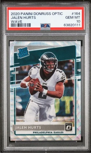 2020 Panini Donruss Optic #164 Jalen Hurts Silver Wave /199 PSA 10