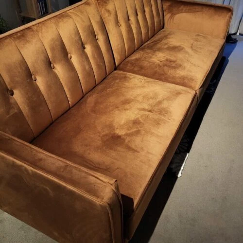 NEW Modern Tufted Sofa Sleeper Bed Vintage Brown Velvet