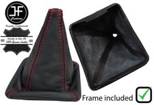 BOTA DE CUERO PUNTADA ROJA + MARCO DE PLÁSTICO PARA VW GOLF MK1 RABBIT JETTA CABRIO
