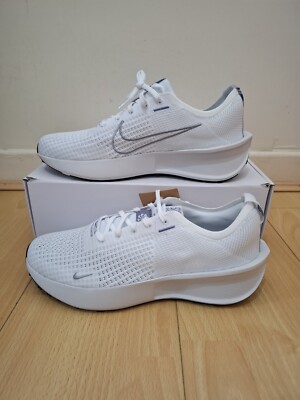 Neu Nike Interact Run SE weiß Photon Dust Metallic Silber Herren UK Größe 12