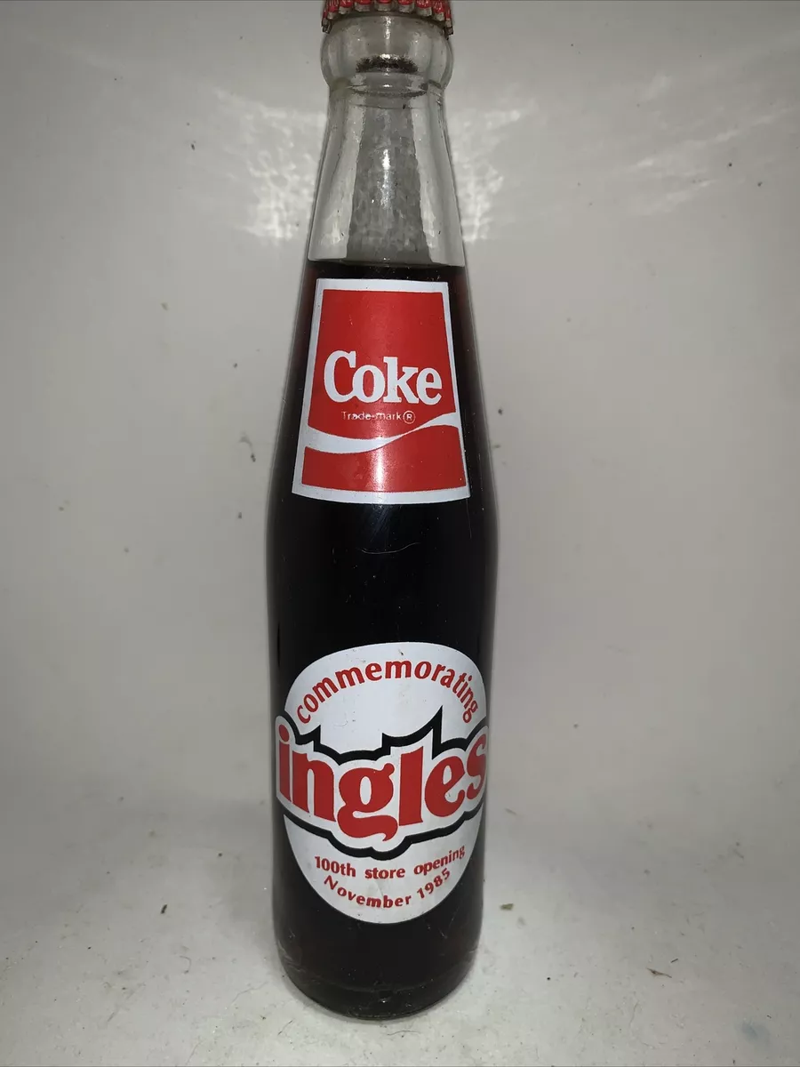 10 OZ COCA COLA COMMEMORATIVE BOTTLE - 1985 INGLES 100TH STORE OPENING