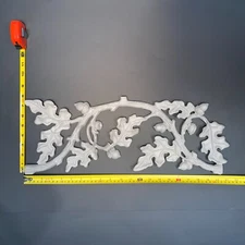 Vintage Pediment Fall Oak Acorn Leaf Wall Décor Cast Aluminum Art Panel 21"x8"