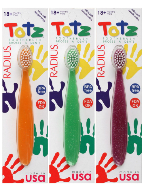 RADIUS Totz Toothbrush #014 Extra Soft Bristles, Pack of 3  