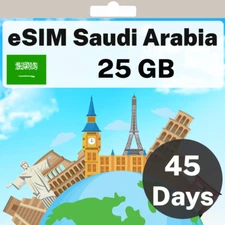 eSIM Saudi Arabia - 25 GB - 45 Days - Travel eSIM | QR code activation